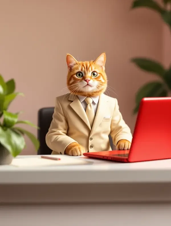 我的老板是只橘猫 短剧封面 - 黄豆短剧喜剧搞笑